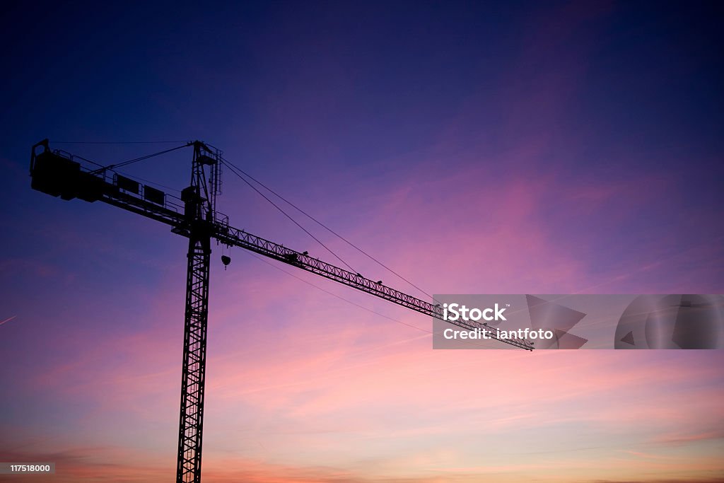 Bau Kran - Lizenzfrei Abenddämmerung Stock-Foto