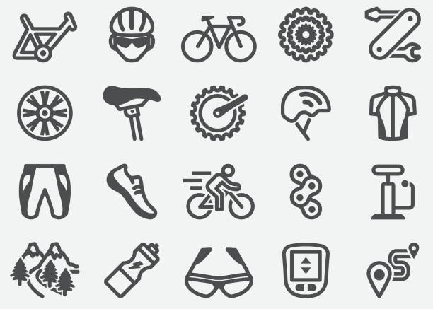 fahrrad-symbole - fahrradrahmen stock-grafiken, -clipart, -cartoons und -symbole