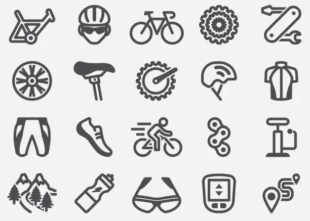 Vector illustration of Bicycle Icons