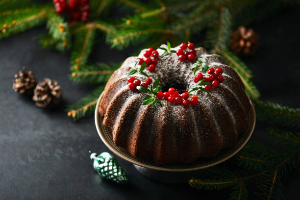 istock Christmas home baked chocolate bundt cake 1175188779
