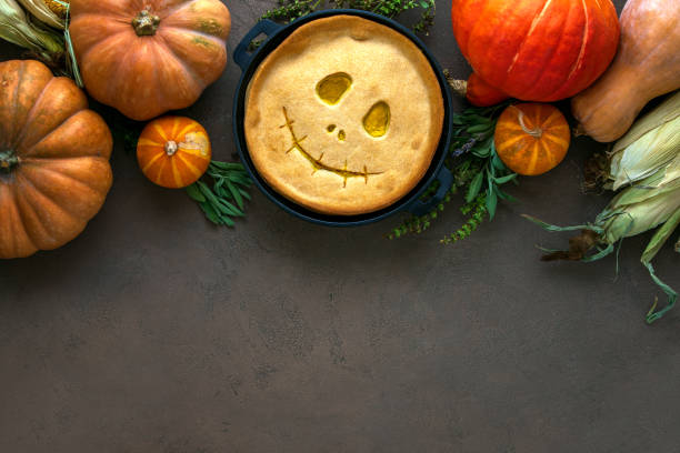 istock Halloween party home baked pumpkin pie 1175188787