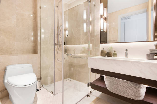 istock Clean and white bathroom with amenities. 1175192290