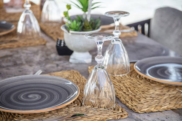 istock Travel table for lunch or dinner by the sea 1175195054
