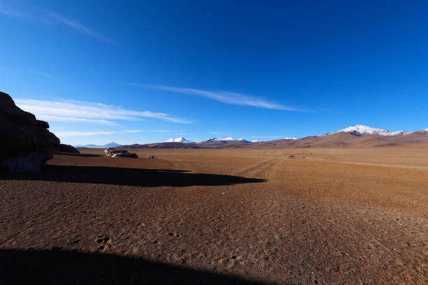 Landscape of Siloli Desert, Bolivia stock photo