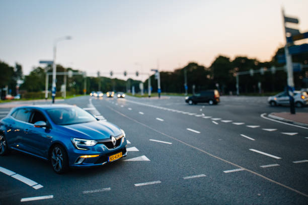 a tilt-shift image of street crossing in the center of Copenhagen