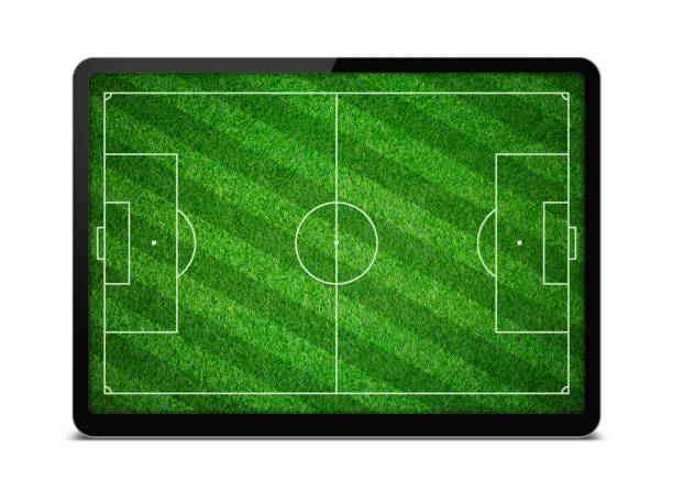 istock (Clipping path) Soccer game in the digital tablet isolated on white background 1175205750