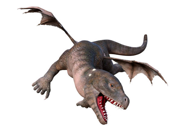 istock 3D illustration fantasy dragon on white 1175208468