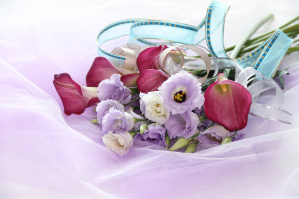 istock bouquet of calla lily and Eustoma 1175209238