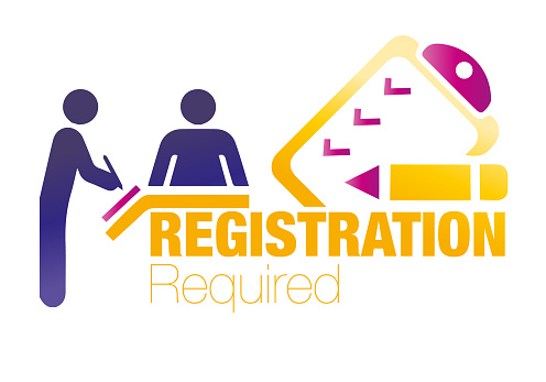 registration, form, vector, register is the action or process of registering or of being registered