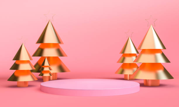 istock Minimalist Geometric shape scene minimal, 3d rendering. Christmas Themes. 1175212393