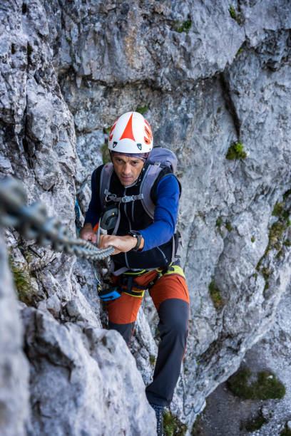 istock Alpinist On Equipment Path Mountain 1175213208
