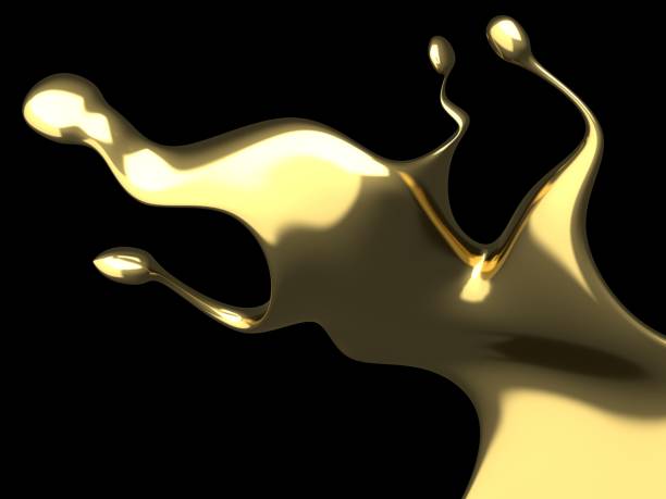 istock Golden beautiful fluid spash background 1175220106