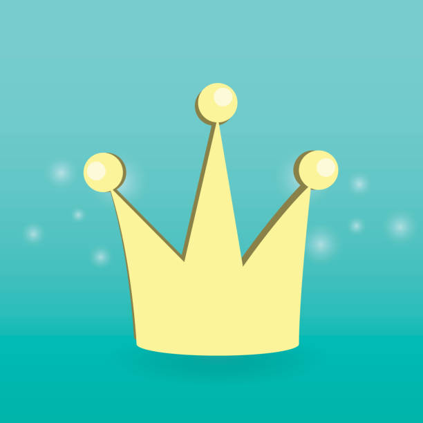 istock Fun cartoon crown with decoration elements on background. Yellow diadem for princess and queens on white background. 1175220833