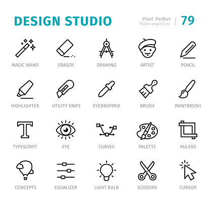 istock Design Studio - Pixel Perfect line icons with captions 1175223116