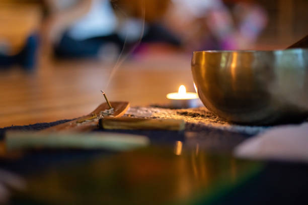 Burning Incense indoors in yoga class Burning Incense indoors in yoga class incense photos stock pictures, royalty-free photos & images