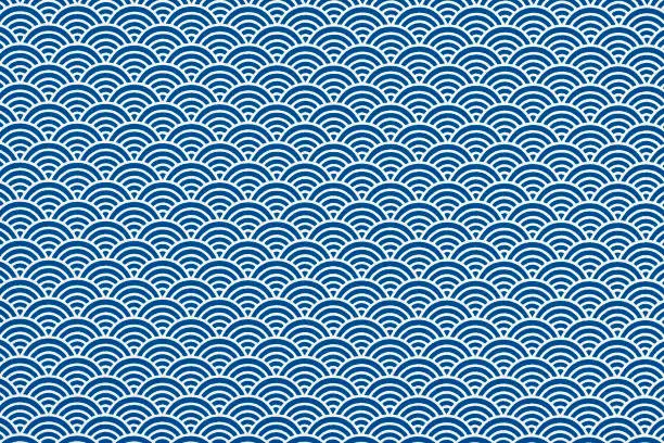 Photo of Japanese paper of a wave crest pattern SEIGAIHA