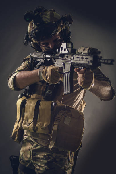 istock Special soldier military studio shooting 1175228023