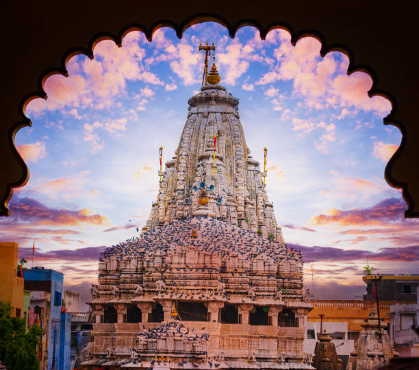 Jagdish temple during sunset  also called jagnath temple in Udaipur Rajasthan India