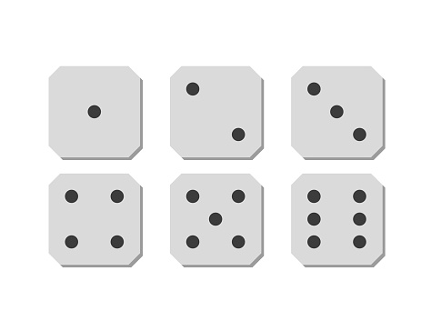 set of the parties dices in flat, vector