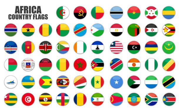 web buttons with africa country flags, flat web buttons with africa country flags in flat burundi east africa stock illustrations