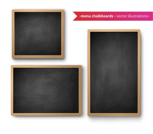 ilustraciones, imágenes clip art, dibujos animados e iconos de stock de conjunto vectorial de tableros de menú aislados - blackboard