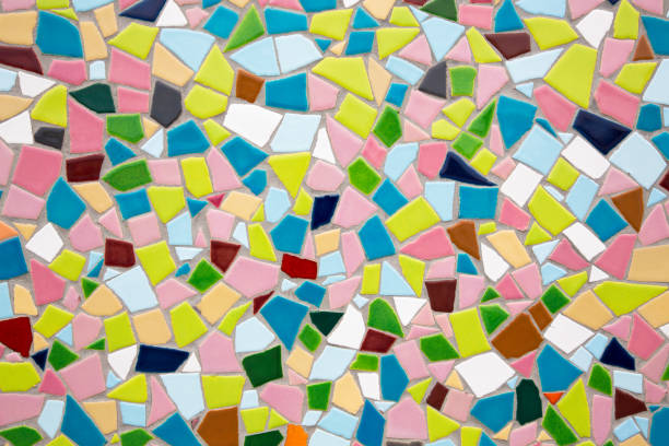 istock Colourful randomly placed mosaic tiles background texture. 1175237959