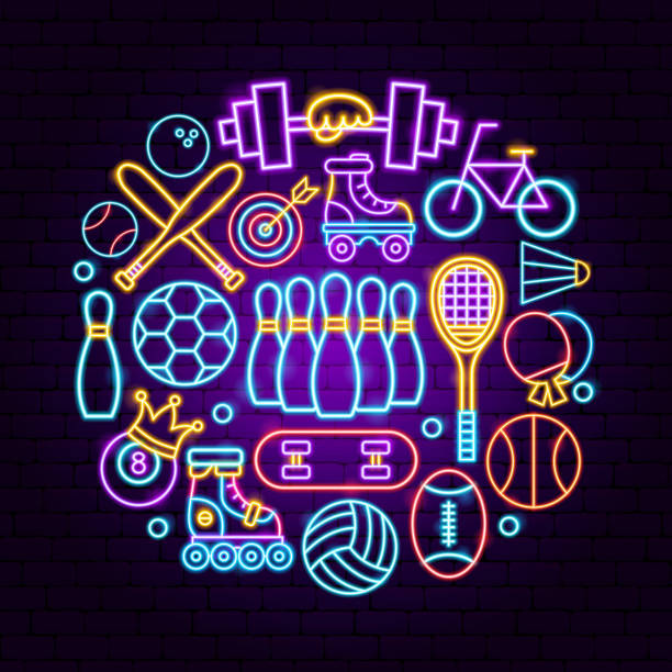 スポーツネオンコンセプト - neon light点のイラスト素材／クリップアート素材／マンガ素材／アイコン素材
