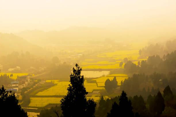 Mountain village in the morning, Mianyang City,Sichuang,China.