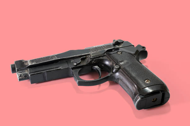 istock Short magazine air soft gun isolated 1175245305