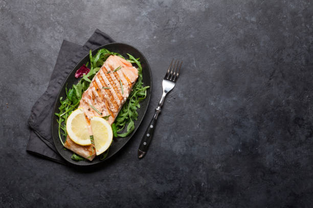 istock Grilled salmon fish fillet 1175247543