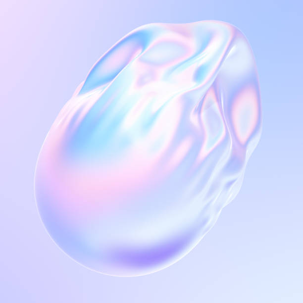 istock Liquid Metal Shape design element in holographic colors 1175248847