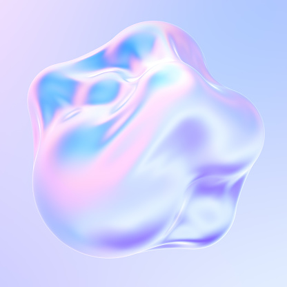 Burbujas de fluido de forma 3D de metal líquido holográfico photo