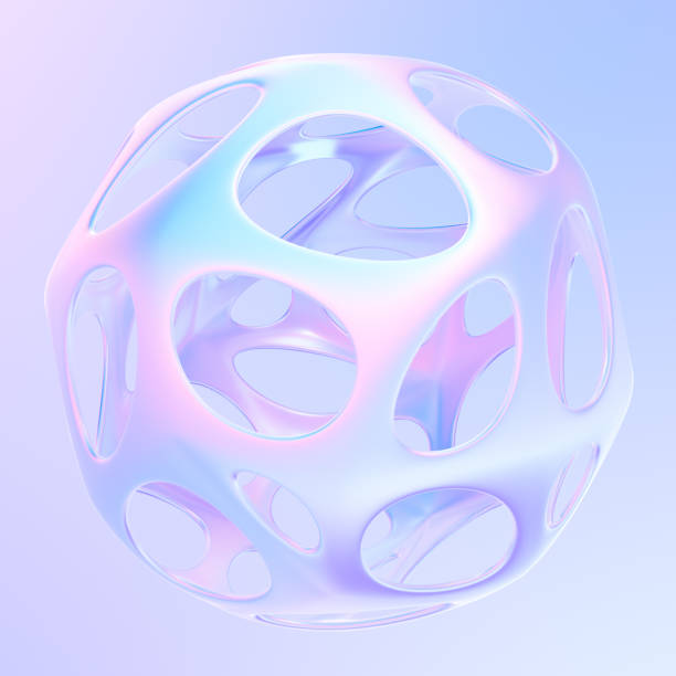 istock Fluid geometric metallic 3D shape in holographic colors 1175248984