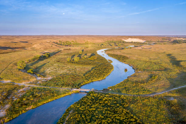 istock river meandering in  Nebraska Sandhills 1175249335
