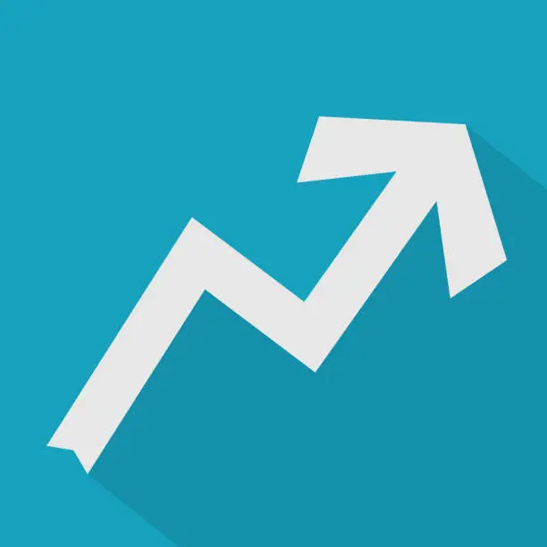 Vector illustration of upward arrow icon