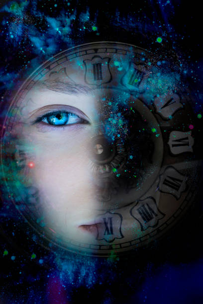 istock A woman 's face in space and time in the universe 1175250280