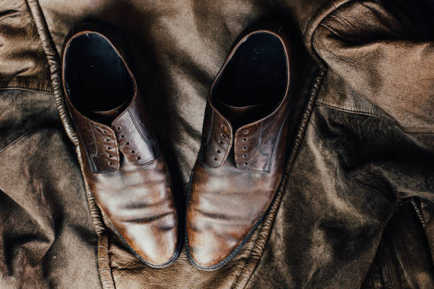 istock Brown leather vintage shabby shoes. 1175251742
