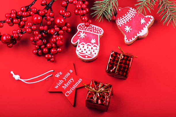 istock Christmas New Year decorations and gingerbread cookies 1175252792