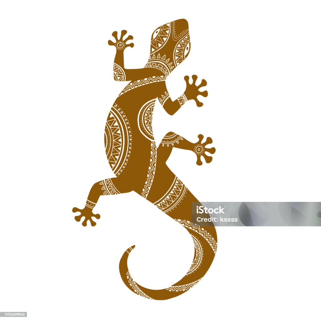 Lizard Stylize Stylized Lizard Black White Reptile Illustration Vector Logo Lizards ...