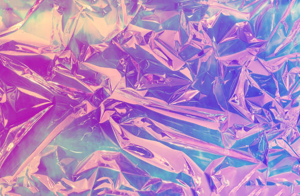 istock Holographic iridescent surface wrinkled foil color. 1175261353