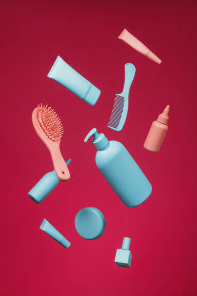 istock Cosmetic products in blue and pink color 1175265246