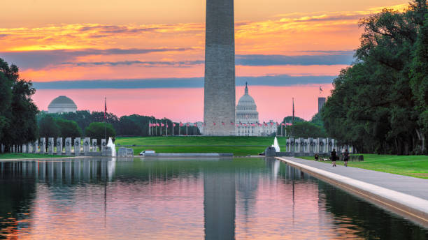 istock Washington Monument and Reflecting Pool at sunrise 1175265332