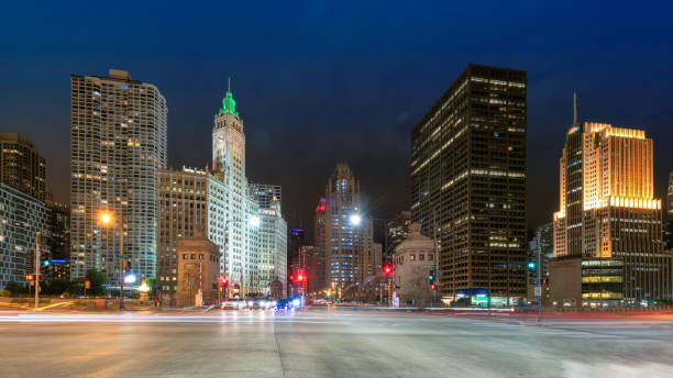istock Panorama of Chicago Downtown at night 1175265354