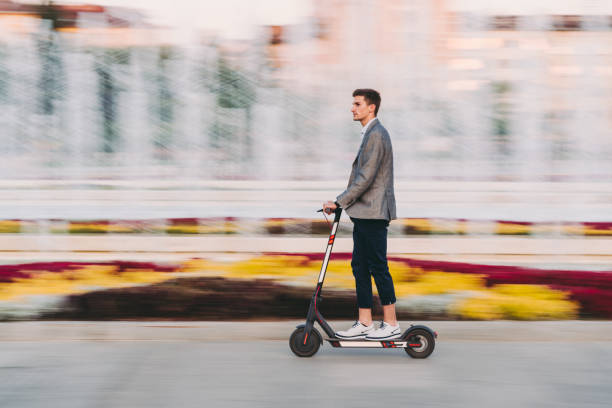 istock Businessman riding a motor scooter in Sofia 1175266807