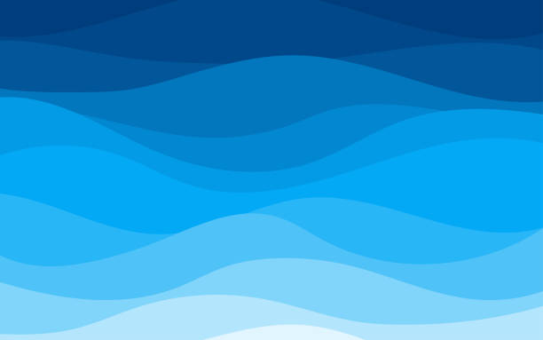 kuvapankkikuvitukset aiheesta siniset käyrät ja meren aallot vaihtelevat pehmeästä tummaan vektoritaustan tasaiseen muotoilutyyliin - meri