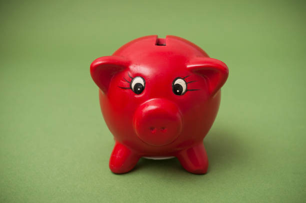 istock red piggy bank on green background 1175270508