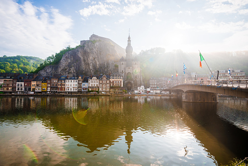 General view of a small town Dinant, Belgium, on a clear sunny day