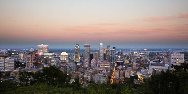 Photo of Montreal Summer Panorama from Mount Royal - Blue hour sunset