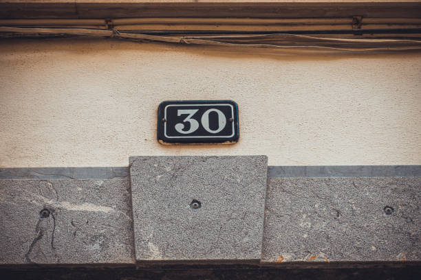 istock typical door sign with number 30 1175284352