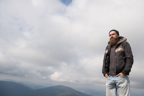 istock Man with long beard and mustache outdoor. 1175284488